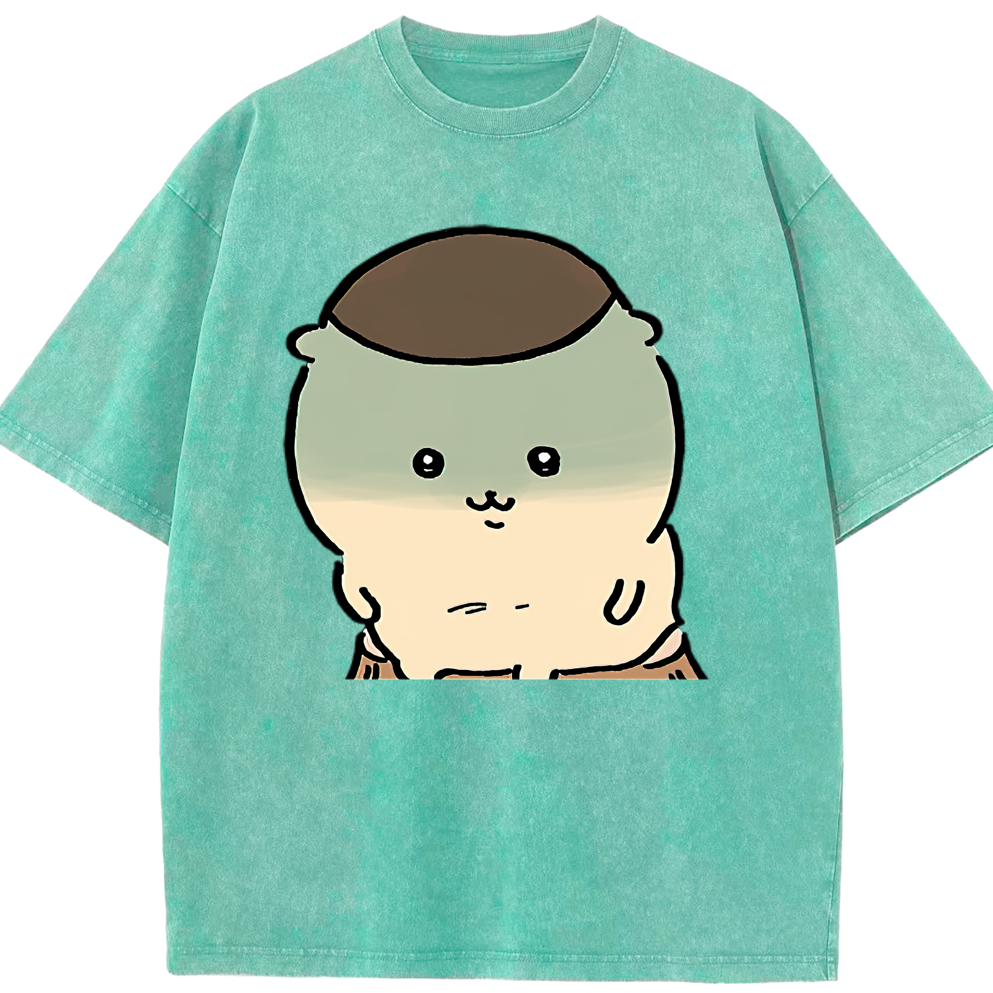 （画像用） ちいかわ くりまんじゅう Chii-kawa kuri manjū 綿100% ヴィンテージ風 半袖Tシャツ（フロントプリント）